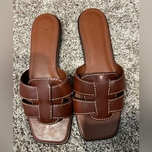 H&M Brown Slide Sandals